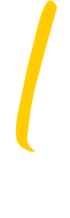 A single, thick yellow curved line on a plain light gray background, resembling an open parenthesis or a brushstroke.
