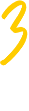 A large, yellow, hand-drawn number three is centered on a light gray background.